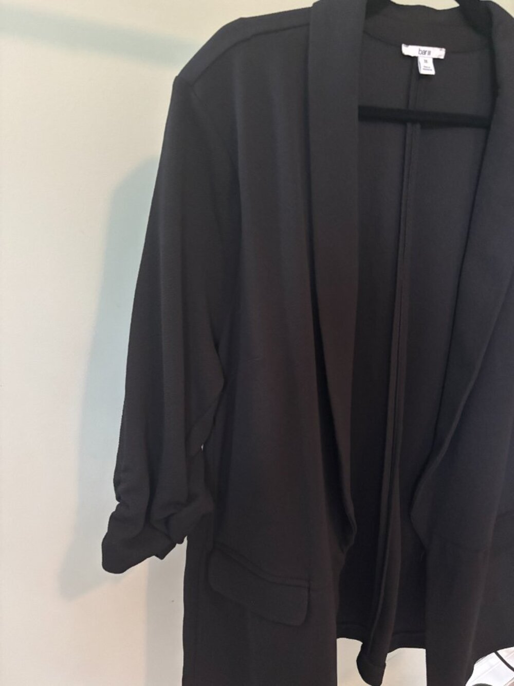 Bar III Black Open Front Blazer 3/4 Sleeve 3X NWT - Picture 2 of 7